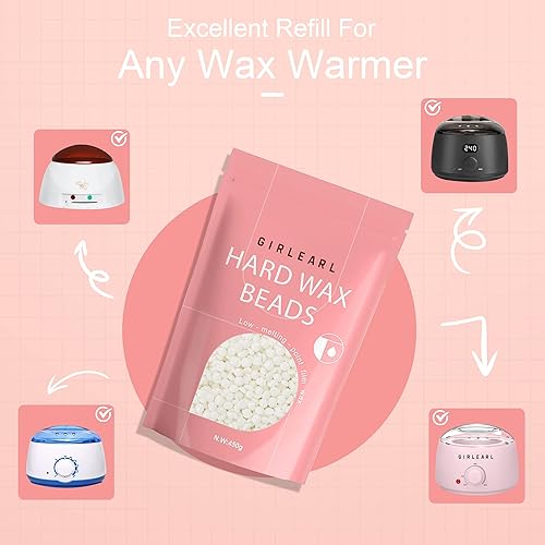 Miniatura 7 de GIRLEARLE Cuentas de cera de 1 libra para depilación  Recambio de perlas de cera dura sin perfume para depilación profesional de cuerpo completo,