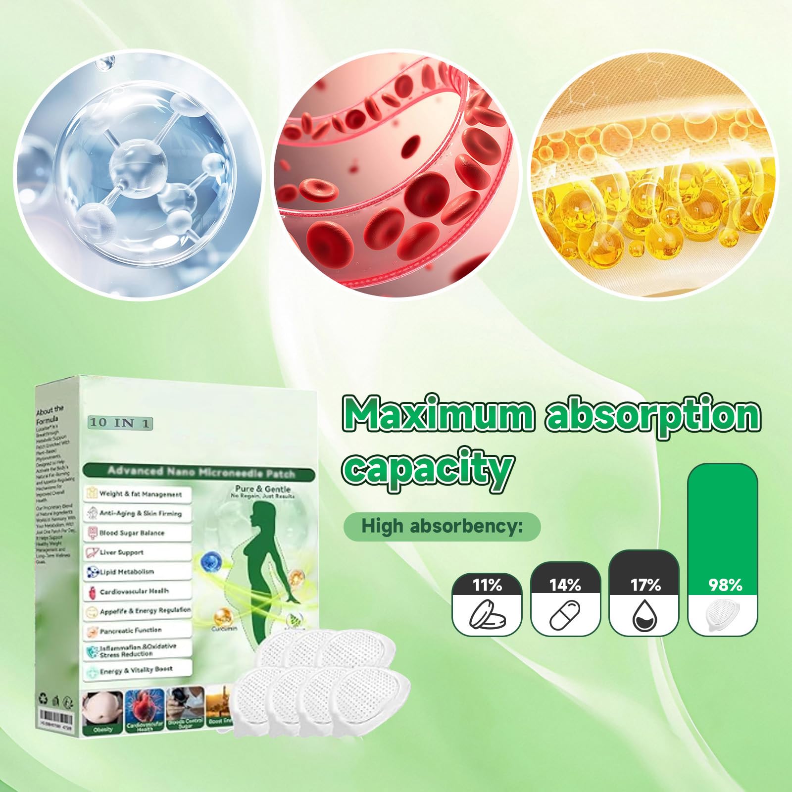 3 Boîtes Moringa Patchs Minceurs 10 en 1, Patch Nano Minceur, Patc h Minceur, Ingrédients Naturels, Patch Corporel Ultra Fin et Invisible, Usage Quotidien pour Homme et Femme