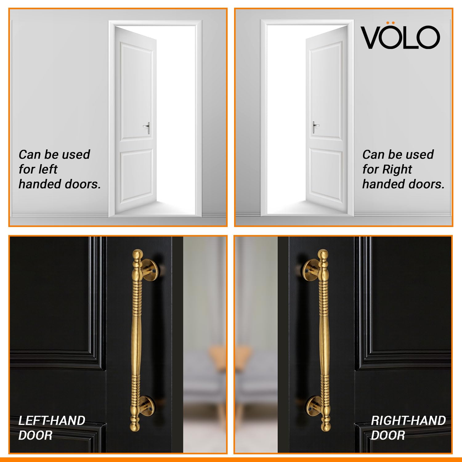 VOLO Main Door Pull Push Handle | Door Handle for Home Office | Interior Exterior Door Hardware Pull Handle | (Pack of 2 Pieces, Antique Brass, 12 Inch (300MM)) — Amazon image 5