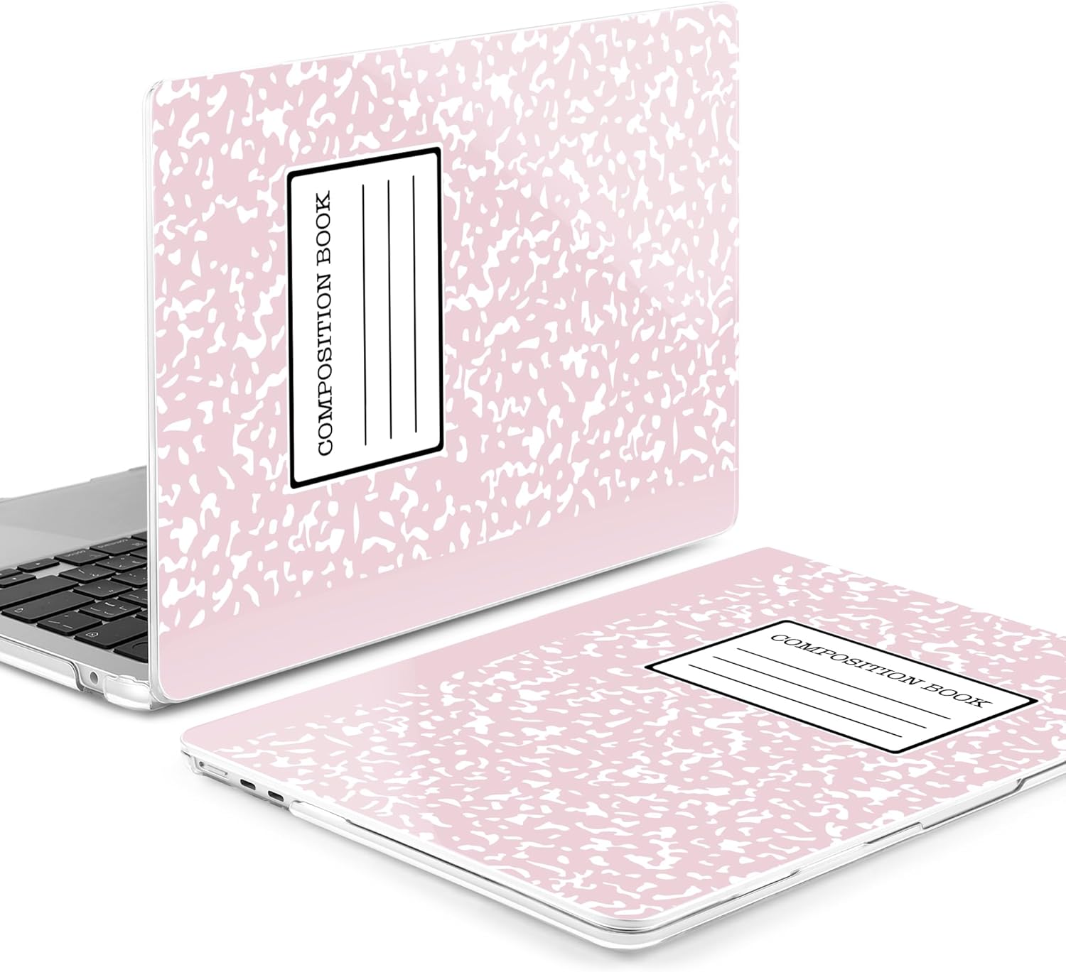 MEEgoodo Case for M4/M3/M2 MacBook Air 13.6 inch Case 2025 2024 2022, Fit Model A3240/A3113/A2681, Laptop Hard Shell with Keyboard Cover Compatible with MacBook Air 13 inch, Pink Composition Book - Image 3