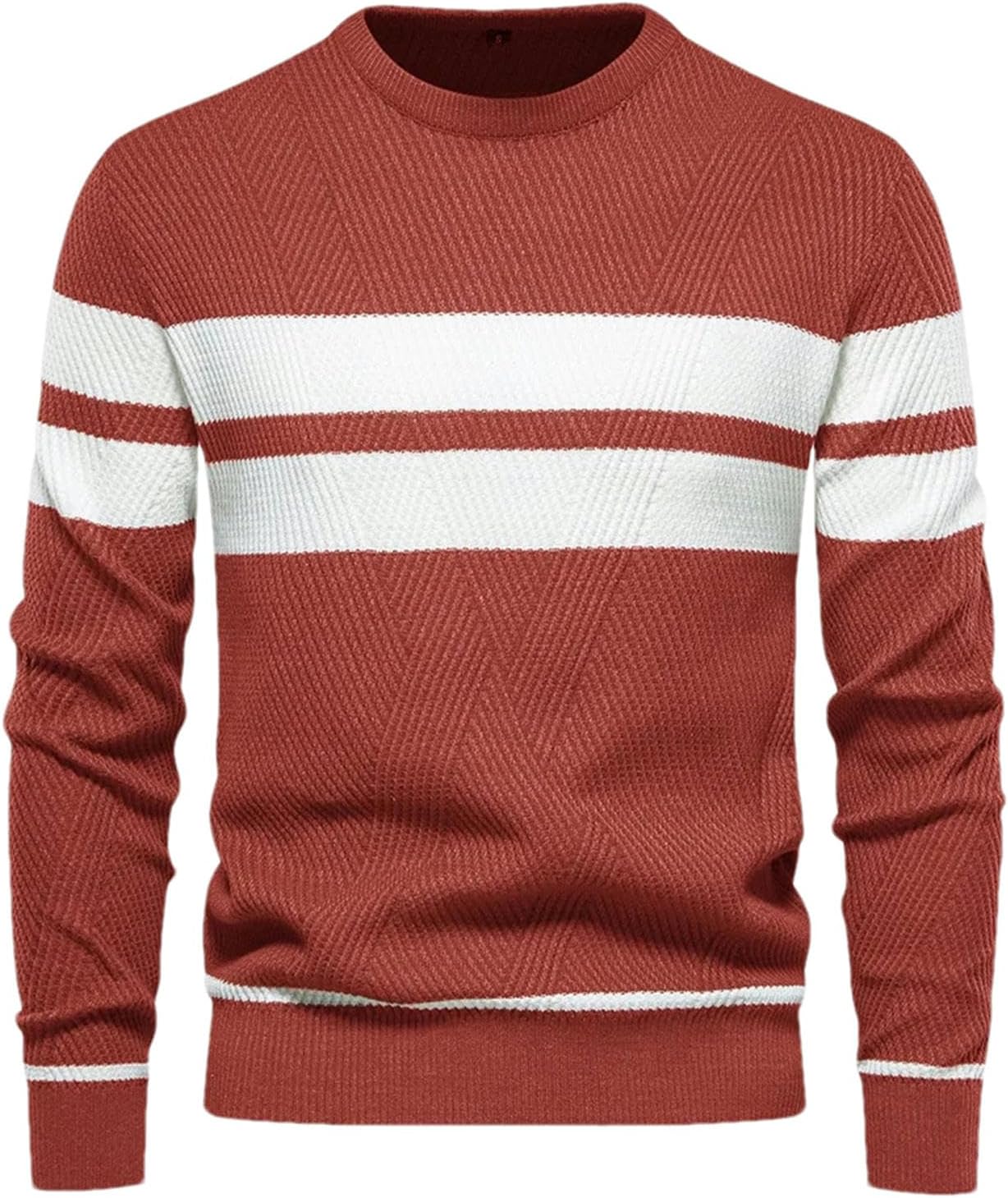 Autumn Pullover Men's Sweater O-Neck Patchwork Long Sleeve Warm Slim Winter Sweaters Men Casual Sweater Men Clothing