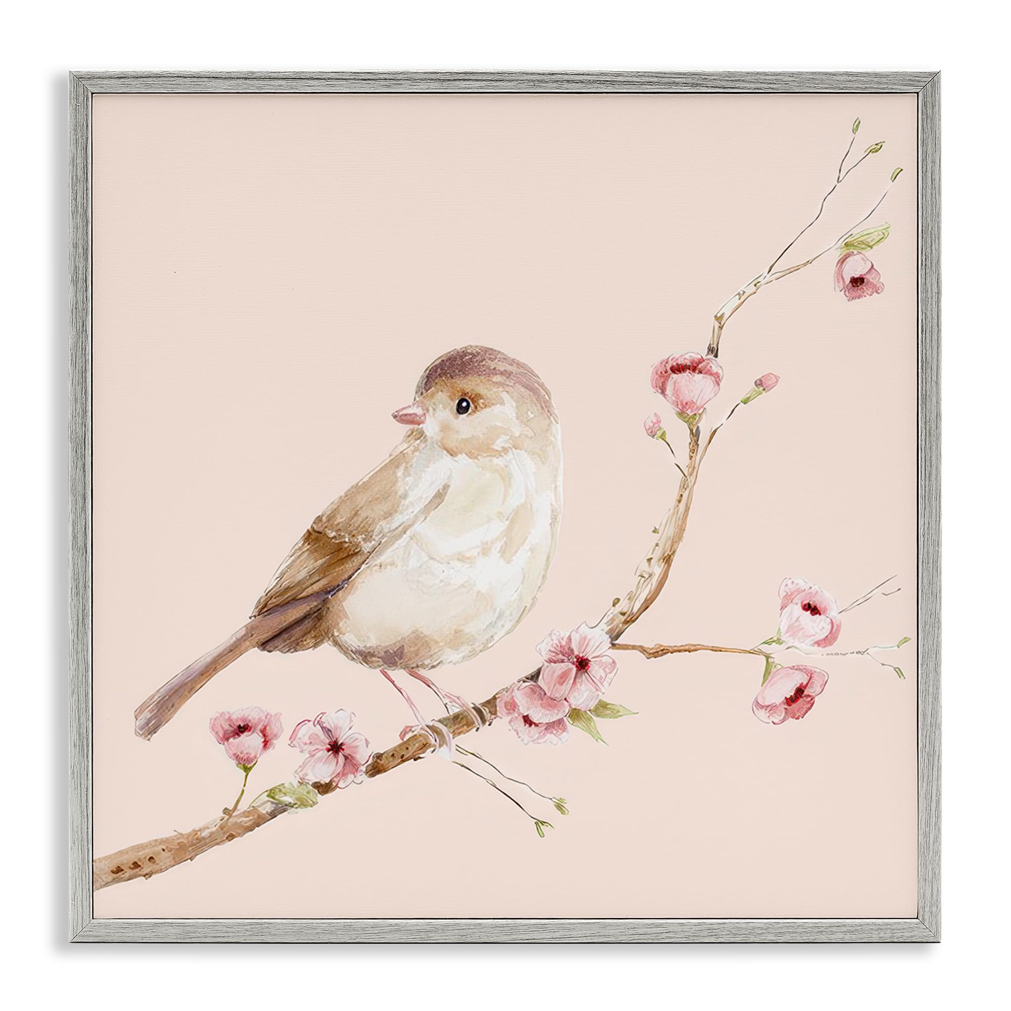 Tableau oiseau marron encadré 43,2 cm Lisa Wehmeyer gris