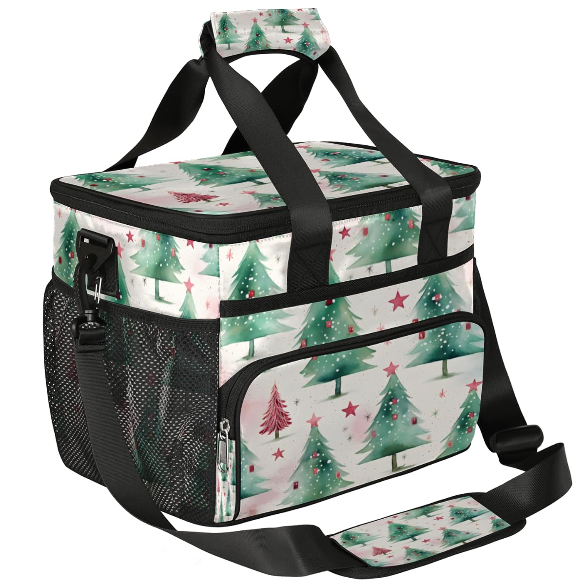 Insulated Picnic Backpack Lunch Box for Women Men Picnic Basket Tote Lunch Bag Picnic Bag Portable Lunch Bags for Picnic, Beach, Work, Trip,Office, Camp Christmas Tree Star