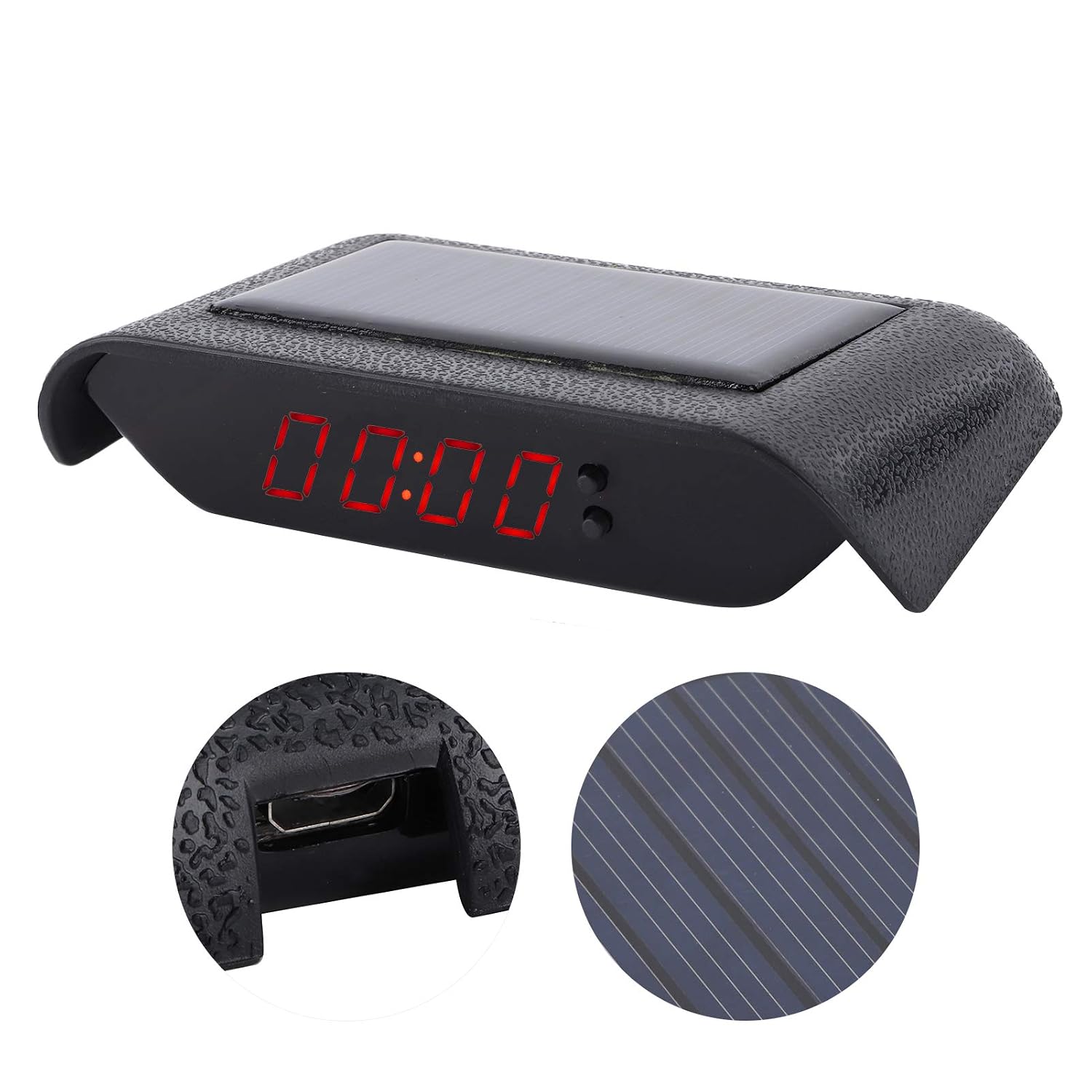 Car Digital Clock Auto Truck Solar Powered Time Date Temperature LCD Display Wiring FreeWhite Light for KDE6700TA Impuri for KDE6700TA Impurities As Particles Precipitates Soot (Red Light)