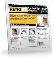 RenoEZ 8x8 Drywall Access Panel - No Tools Required, Spring-Loaded Wall Hole Cover for Wiring, HVAC, Plumbing - Paintable Textured White