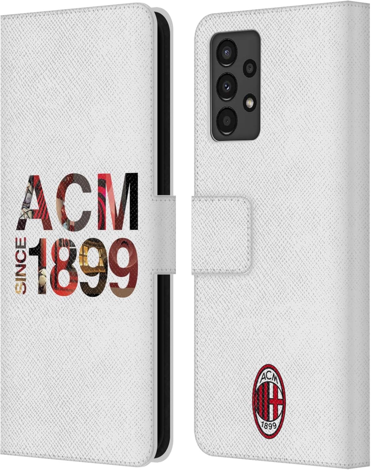 Head Case Designs Officially Licensed AC Milan 1899 Adults Leather Wallet Case Compatible with Samsung Galaxy A13 (2022)
