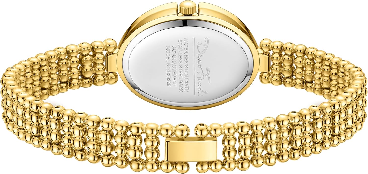 Diaofendi Women's Petite Oval Watch,Dress Analog Waterproof, with Japanese Quartz Movement, Adjustable Strap with Fit Tool - Image 4