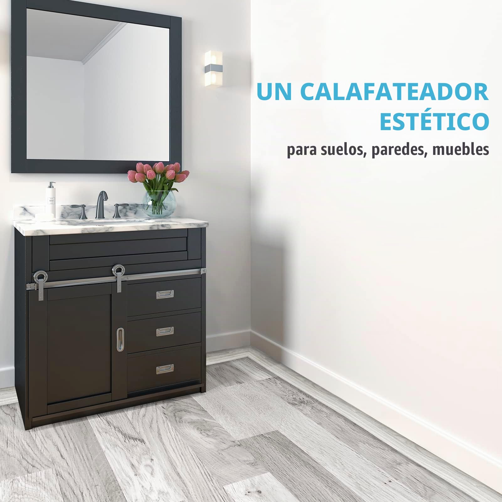 Art3d Banda de transición autoadhesiva de vinilo, Banda de umbral – Banda de separación de suelo laminado para unir espacios de suelo, transición de umbral de alfombra, 122x4 cm, Blanco lavado