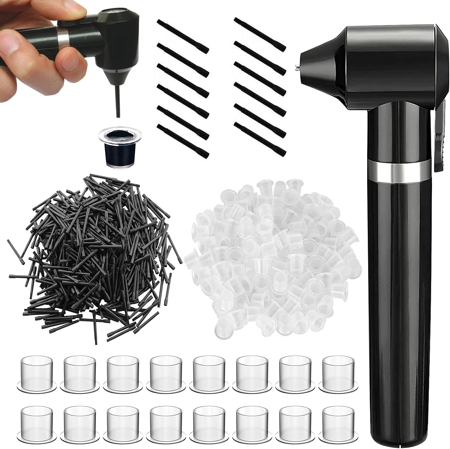 Ink Mixer Machine Kit - Pigment Mixer Machine with 200Pcs Ink Cups and Mixing Sticks Eyebrow Color Makeup Ink Pigment Electric Agitator Machine for Makeup Microblading Supplies