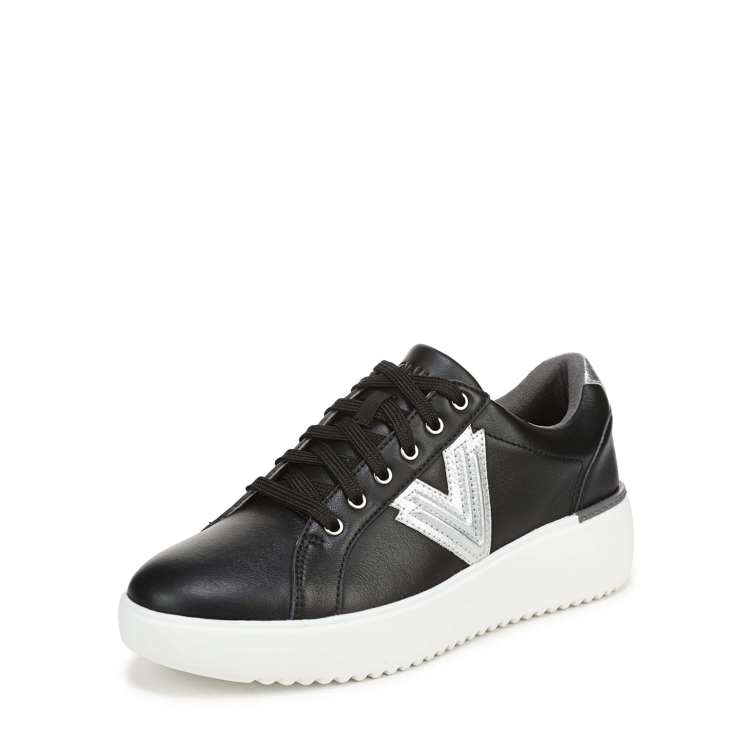 Vionic Women's Kearny Lace 2.0 Lace-Up Trainers, Black Nappa Metallic, Medium Fit, UK 9