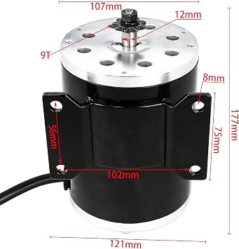 High Speed 48V DC 1800W Brushless Electric Motor & Controller & Wiring Harness for E-Bike ATV Go Kart Moped Mini Bikes Motorized Bicycle