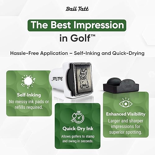 Miniatura 4 de Ball Tatt - Sello de pelota de golf, sello de pelota de golf, marcadores de sellos de pelotas de golf autoentintados, herramienta de marcado de