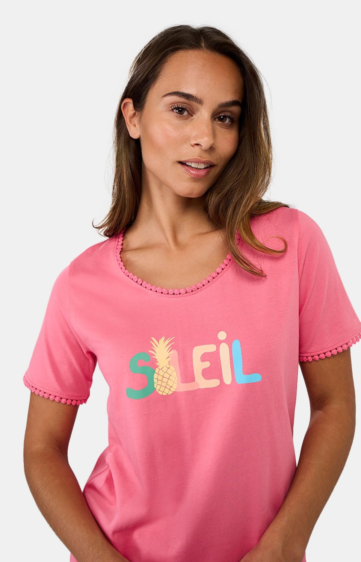 ARTHUR – Pijama corto para mujer – Conjunto de pijama para mujer – Camiseta de manga corta y pantalón corto – Algodón procedente de la agricultura ecológica