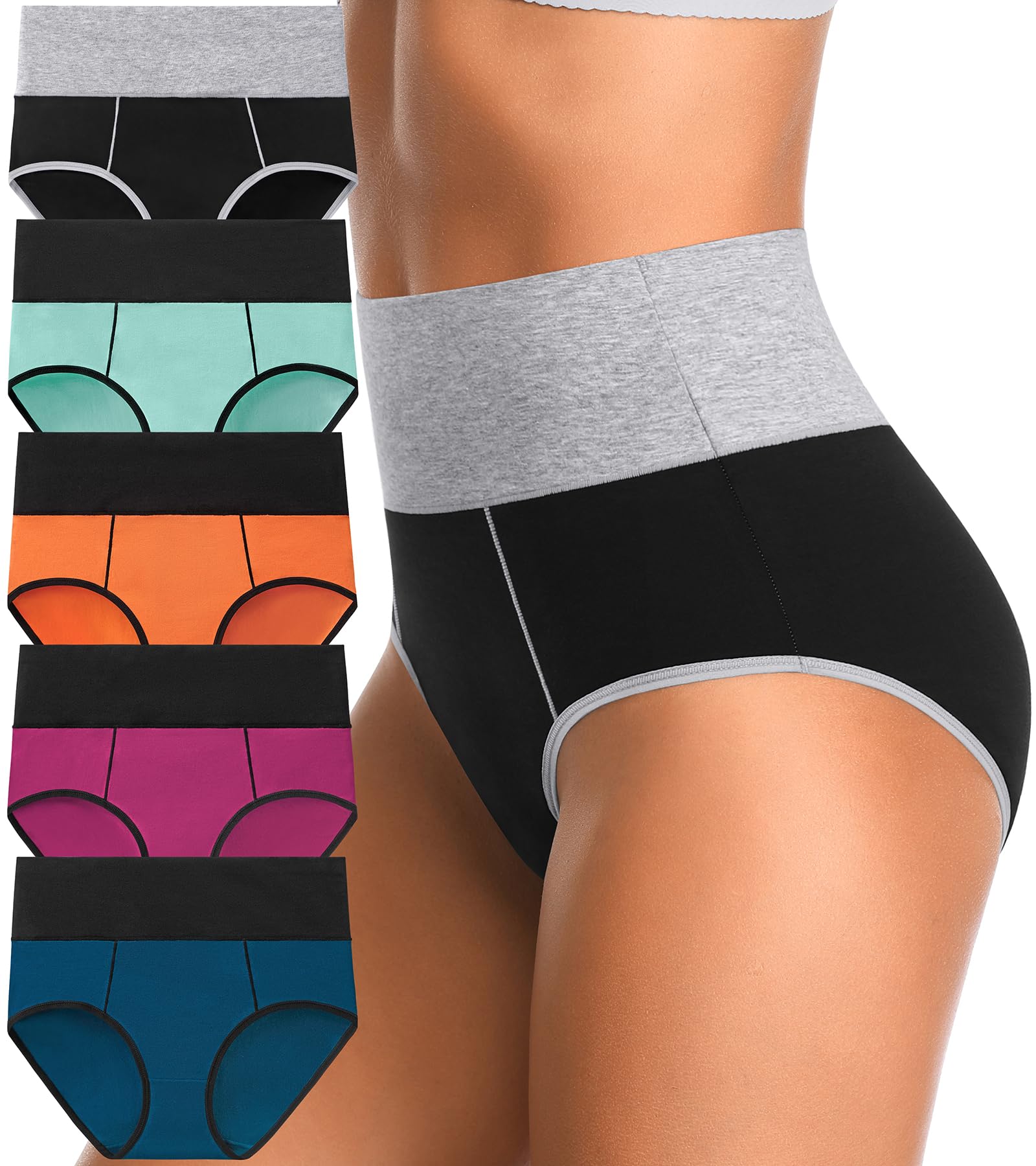 High Waisted Postpartum Underwear Womens Cotton Underwear Soft Breathable Full Coverage Stretch Panties Multipack