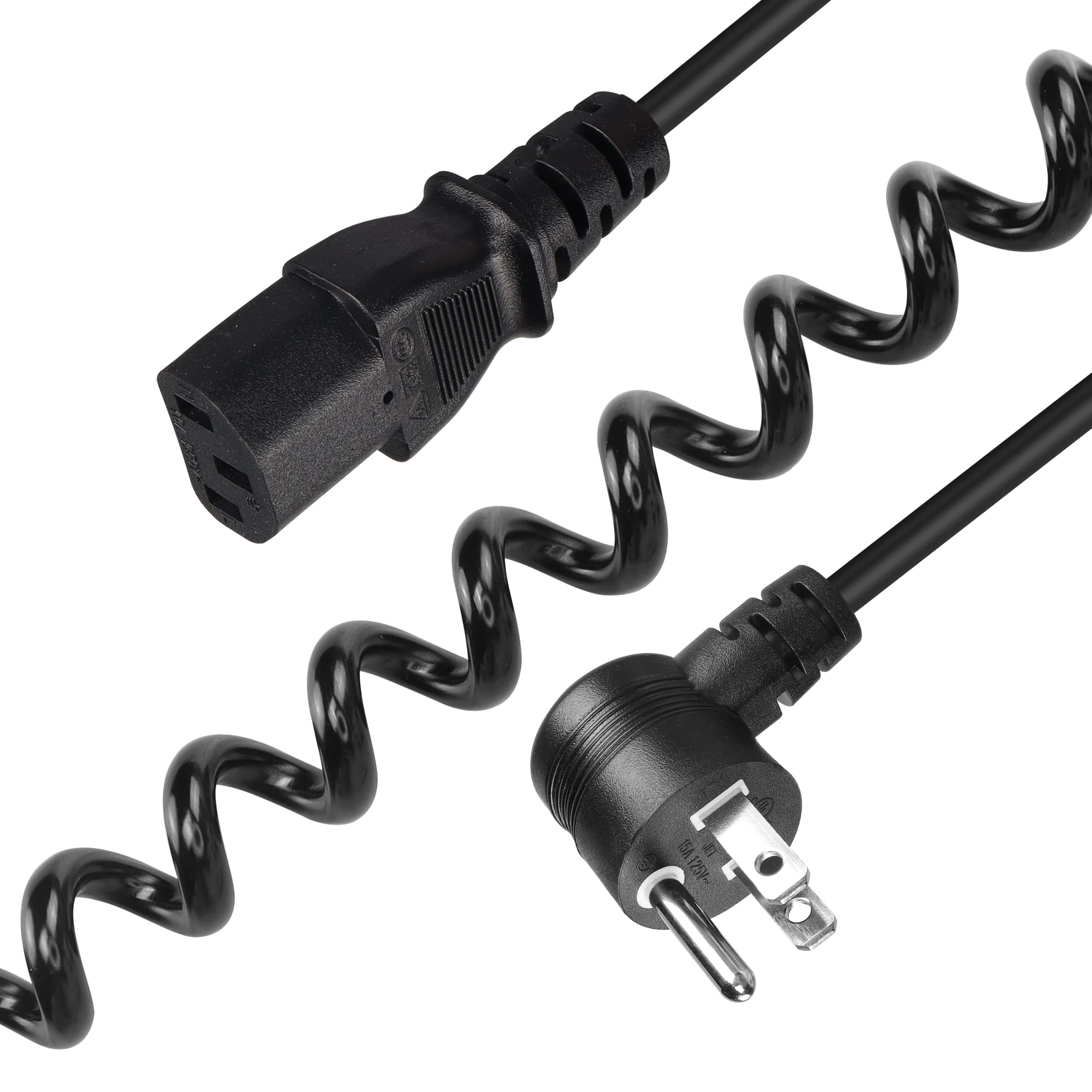 Amazon.com: 3 Prong Coiled Spiral Power Cord YACSEJAO 18AWG Coiled