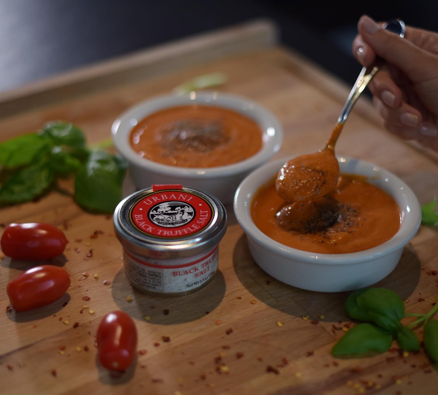 Urbani Black Truffle Salt 3.5 oz – Gourmet Seasoning Truffle Sea Salt with Guérande Sea Salt & Real Pieces, Luxury Finishing Salt for Cooking, Grilling & Snacks, All-Natural