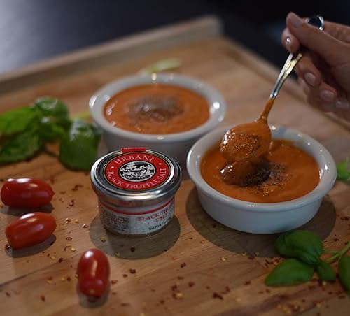 Vista 3 de Urbani - Sal de trufa negra de 3.5 onzas, sal marina de trufa gourmet con sal marina de guérande y piezas reales, sal de acabado de lujo para Negro
