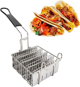 Amazon.com: 4 Shells Taco Fryer Basket, Stainless Steel Detachable ...