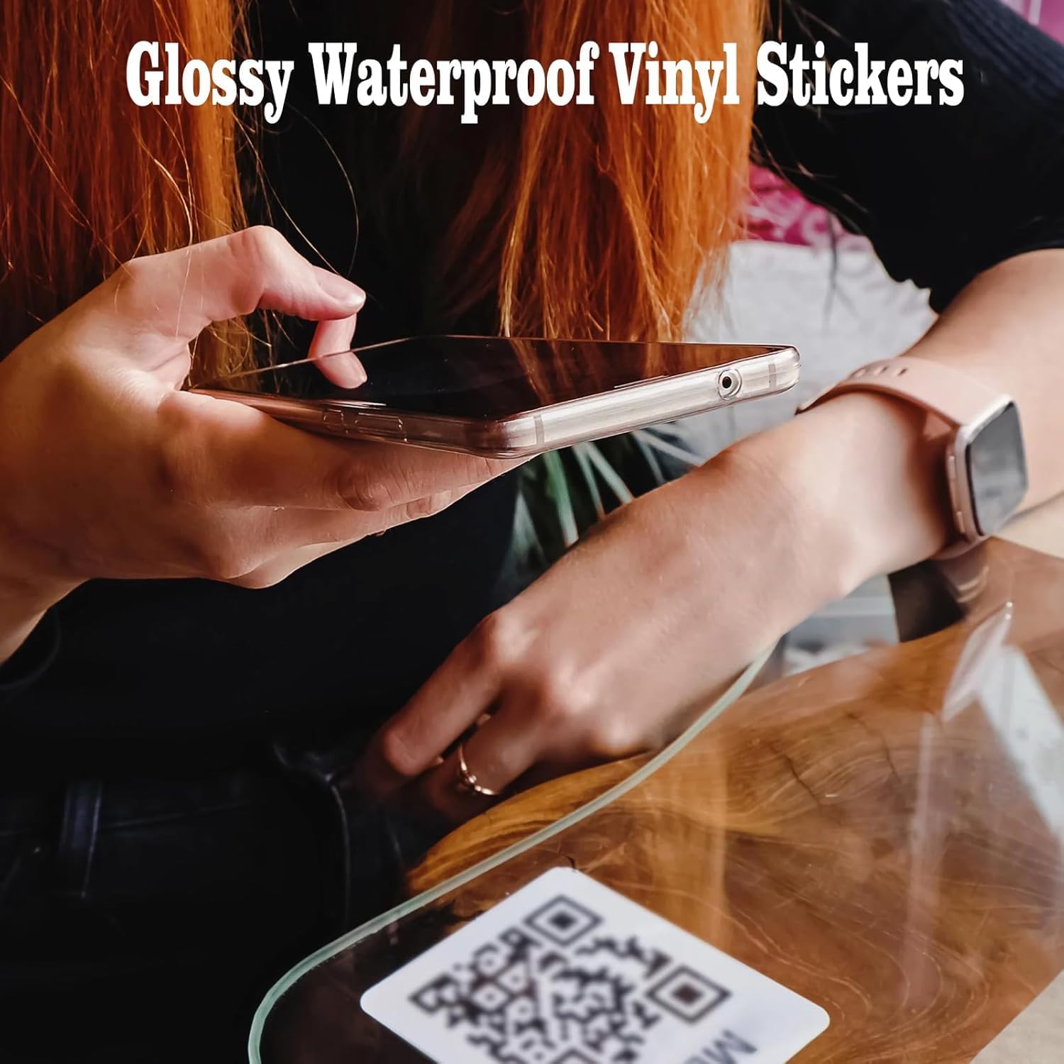 Custom QR Code Stickers for Small Business, Waterproof Vinyl Stickers,5 Sizes, 30-300 pcs, Upload Your QR Code (8 in)