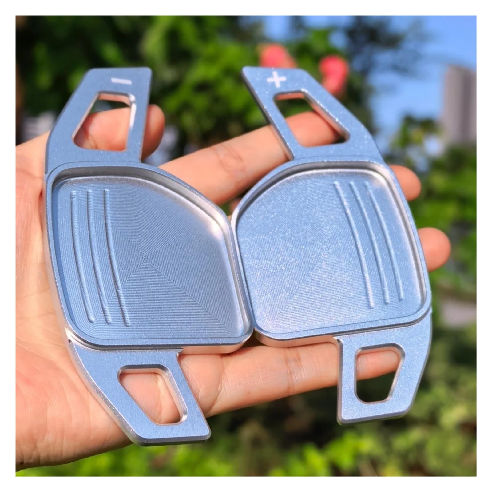 Xxiucj Car Paddle Shifter Extensions for A3 for S3 for 8V for 8P for A6 for S6 for C6 for C7 Car Steering Wheel Paddles Extension Styling(for Type A Silver)