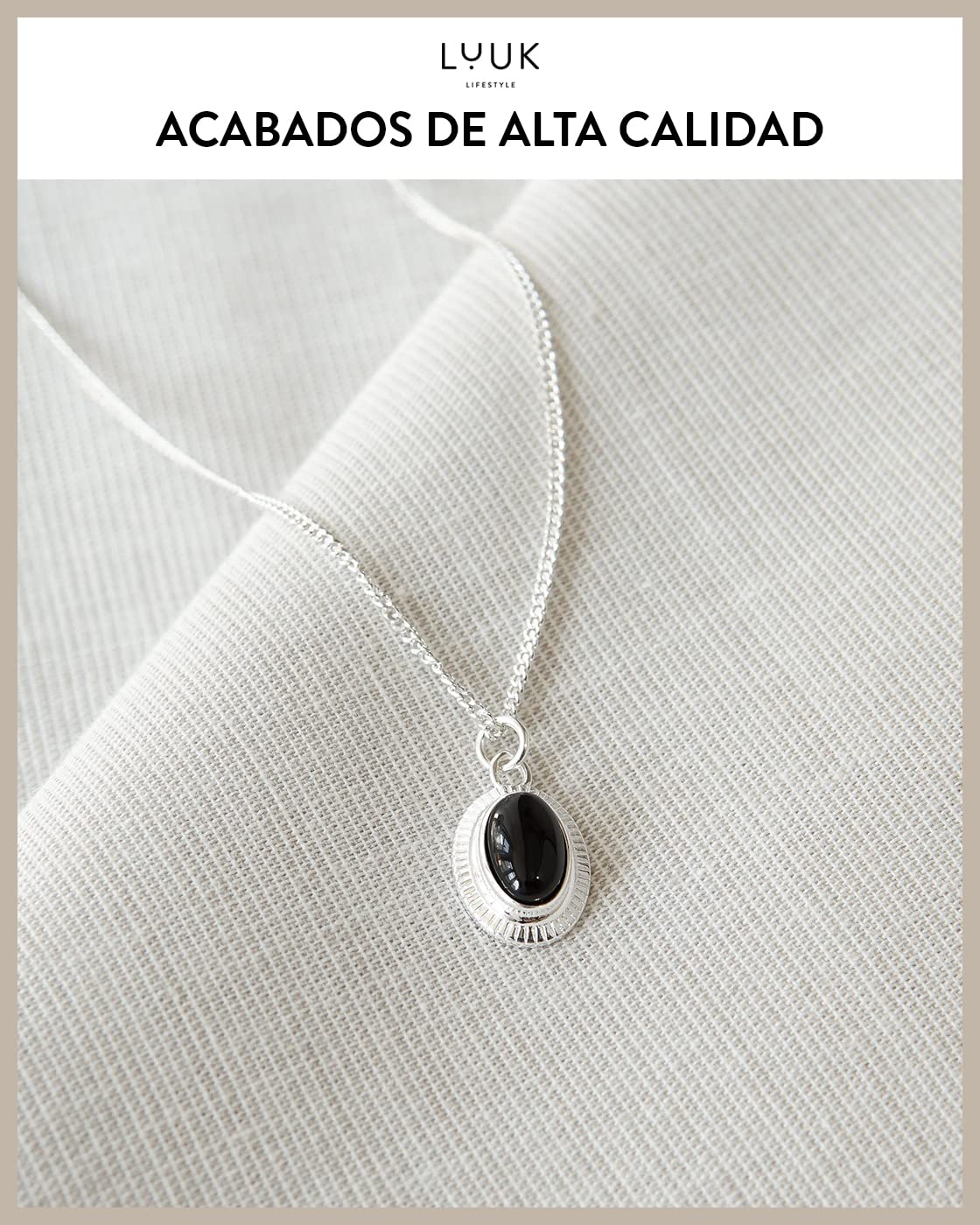 LUUK LIFESTYLE Collar de filigrana de plata de ley 925 con colgante de piedra ónix negra o roja de diseño elegante, joya de mujer, regalo de amistad, estilo vintage, prueba de amor, en plata y oro