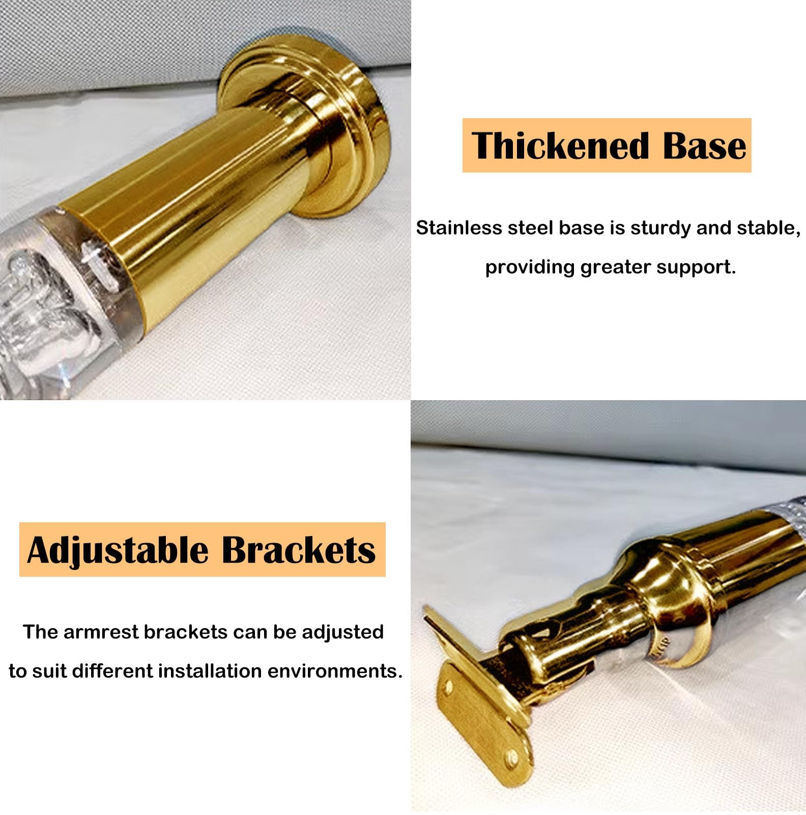 Juego de husillos de escalera de acrílico transparente, 10 piezas con tornillos de base y soportes, accesorios duraderos para decoración de escaleras, soluciones modernas para mejorar el hogar