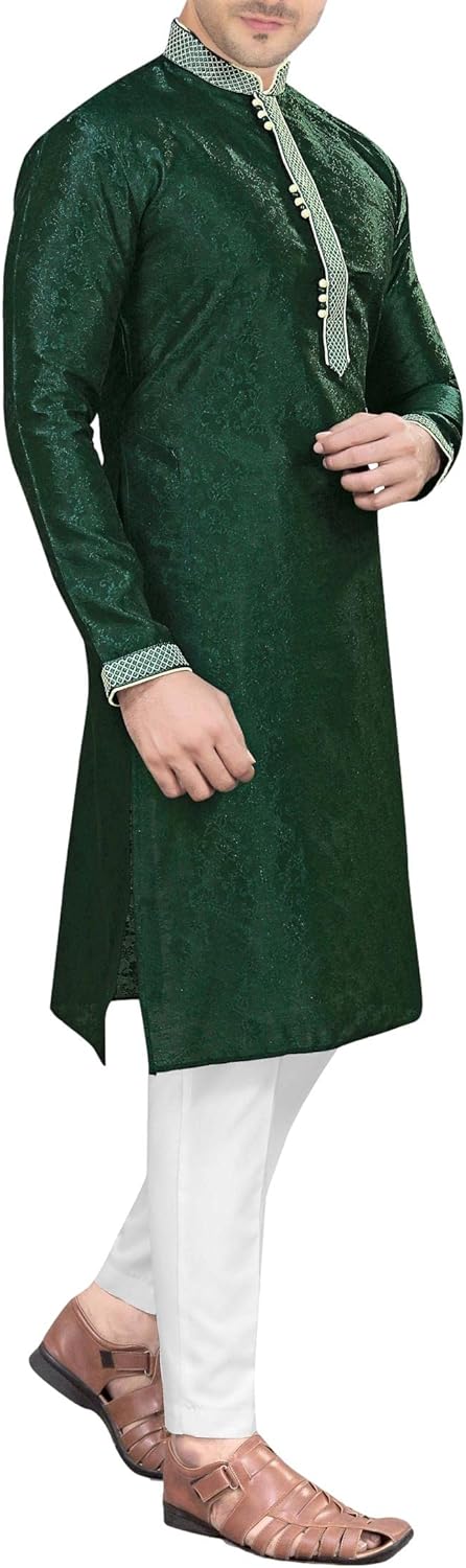 SK115 Men's Kurta Pajama Set Indian Traditional Party Wear Outfit - Image 2