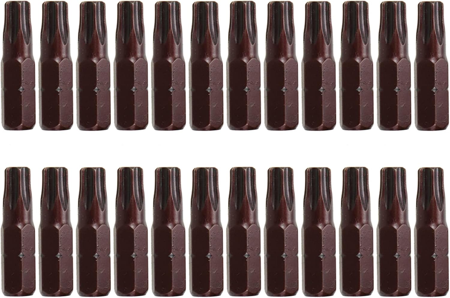 T20 Torx Bit Set Six Points Magnetic Security Torx Screwdriver Bits for Impact Driver with 1/4" Hex Shank - 24pcs