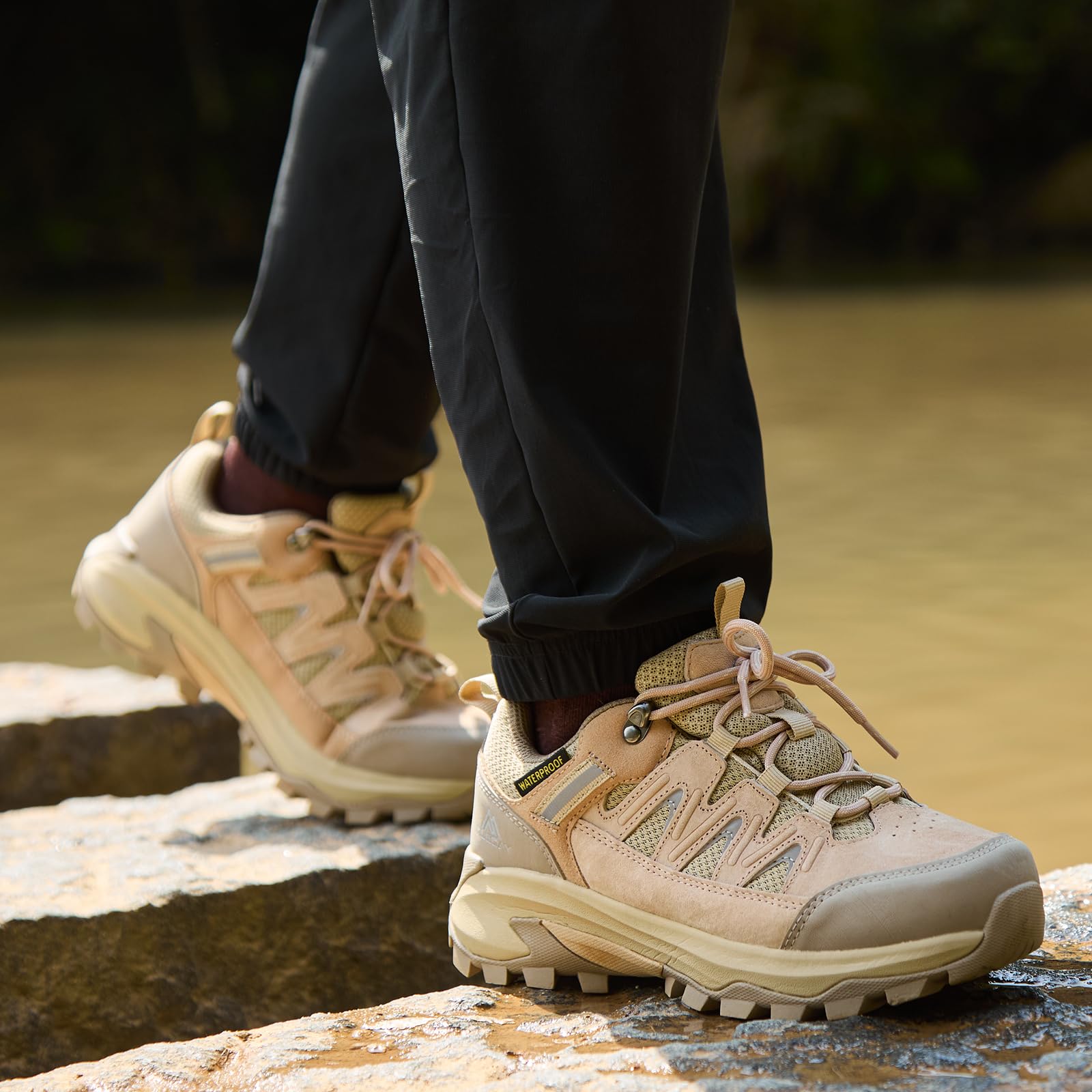 Queday Wasserdichte Wanderschuhe für Herren und Damen, leicht, Outdoor-Wanderschuhe, atmungsaktives Wildleder, Wandern, Trekking, Camping, Klettern