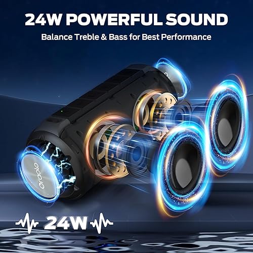 Miniatura 2 de BUGANI Altavoces Bluetooth Luster, altavoz estéreo inalámbrico portátil con luces coloridas, sonido fuerte, Bluetooth 5.3, tiempo de reproducción de