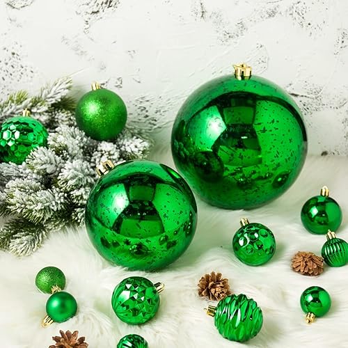 Miniatura 5 de XmasExp 6in Large Christmas Ornaments Christmas Ball Ornaments Giant Tree Decoration Shatterproof Decorative Hanging Balls for Holiday Party Verde