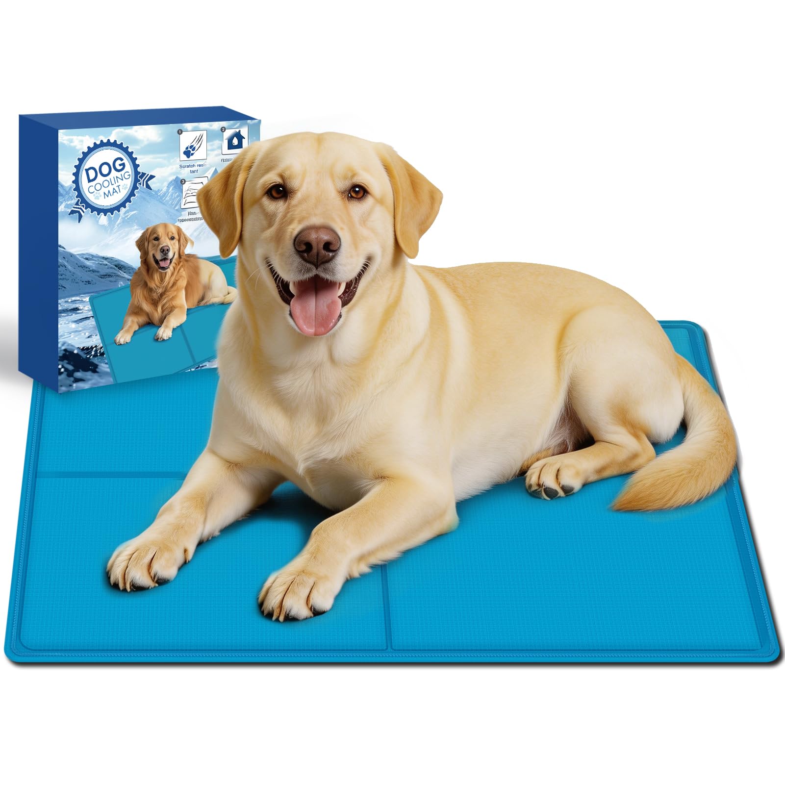 AECCN Tappetino Refrigerante Cane & Gatti 120 x 75 cm, Gel Atossico Resistente, Tappetini Refrigeranti per Cani, Comodo da Trasportare, Pieghevole Materassino Refrigerante per Animali [XL]