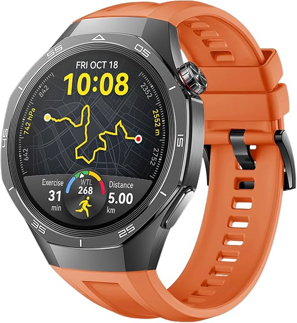 Correa de 22mm para smartwatch Huawei Watch GT 5 Pro 46mm, pulsera oficial de silicona para Huawei Watch GT 5 Pro, banda deportiva suave