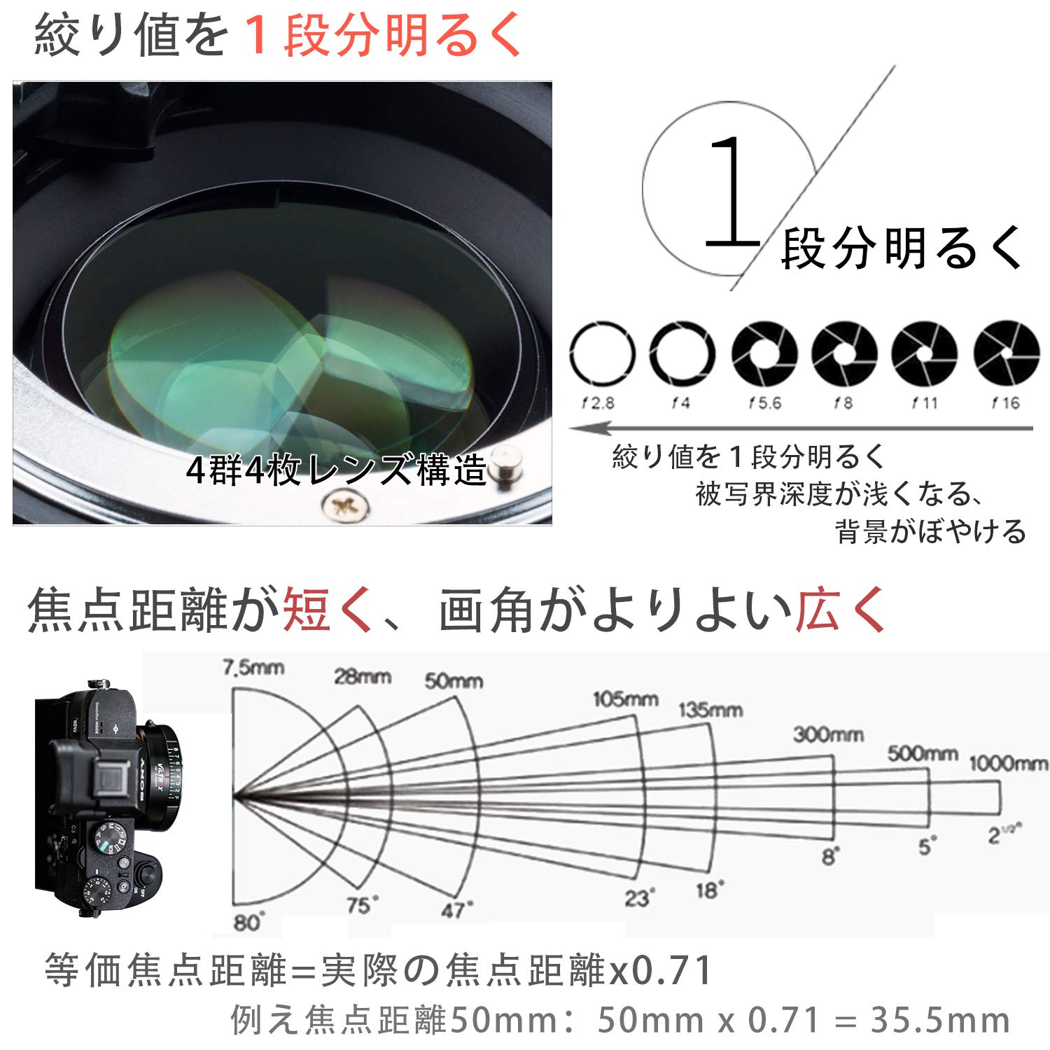 Amazon | VILTROX マウントアダプター NF-E 0.71x スピード