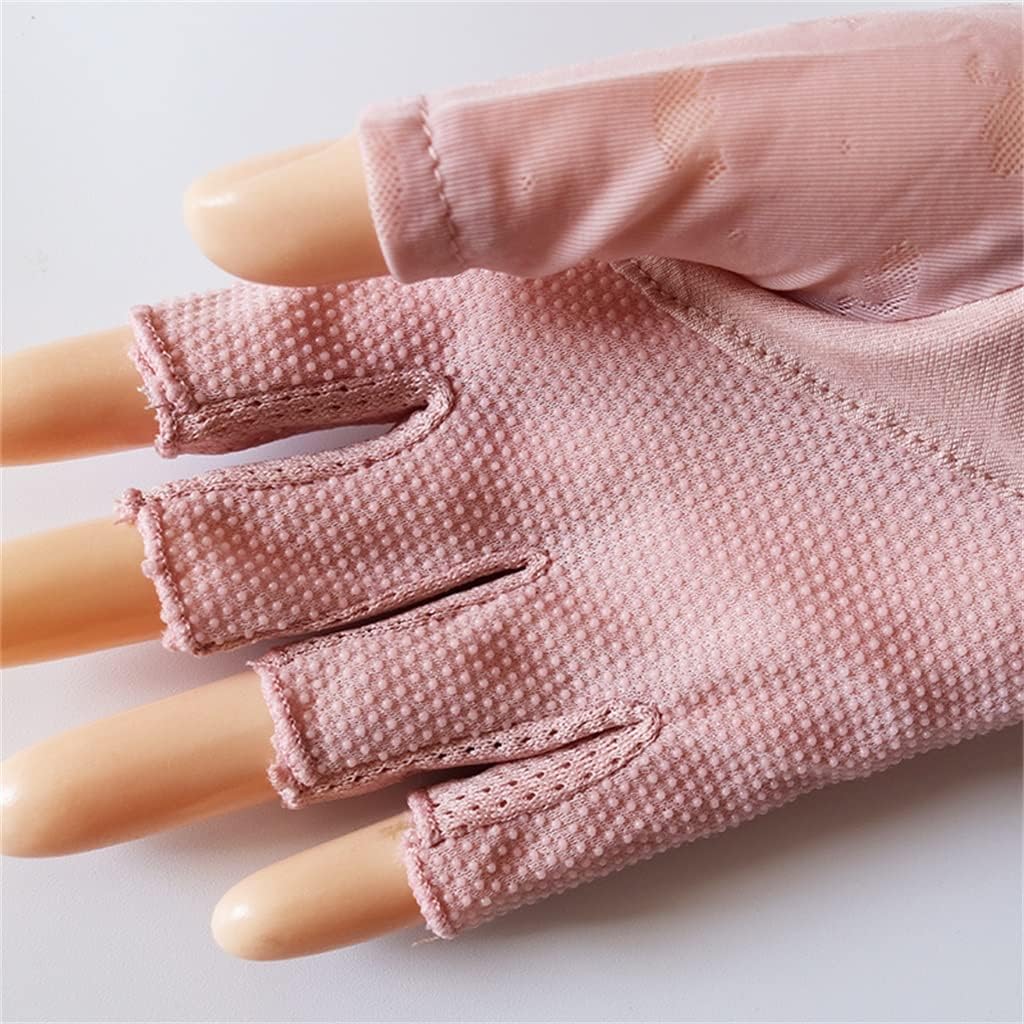 HBJWOV Ladies Driving Gloves Long-Sleeved Ice Silk Riding Fingerless Sunshade Long Half-Finger Arm Sleeves