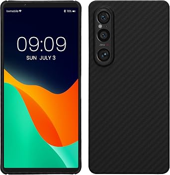 kalibri Aramid Fiber Case Compatible with Sony Xperia 1 VI - Case Super Slim Strong Protective Phone Cover - Black Matte