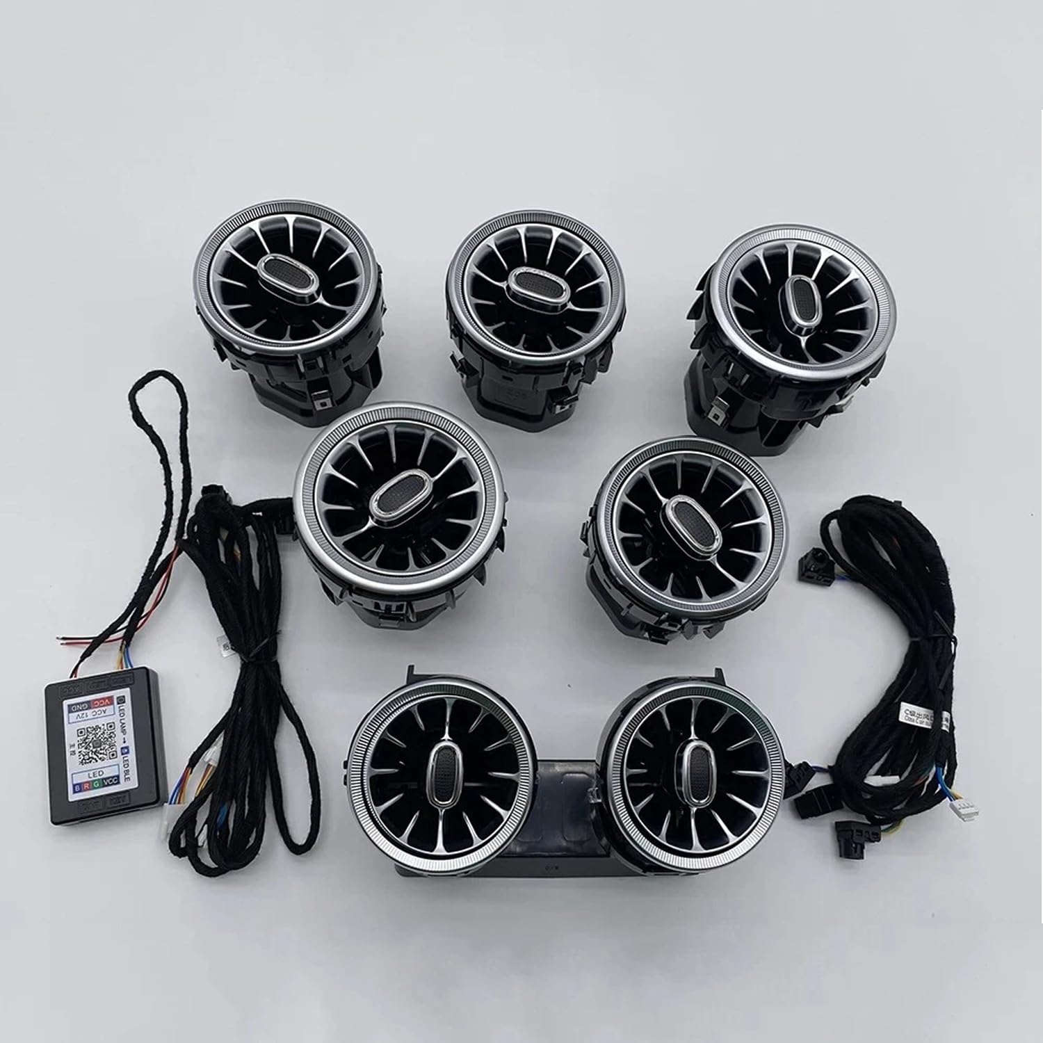 APP Control Car Decor Interior Light, 256 Colors Air Vent Ambient Lighting, Neon Atmosphere Lamp AC Accessories Fits for Mercedes Benz GLC Class X253 2016-2022