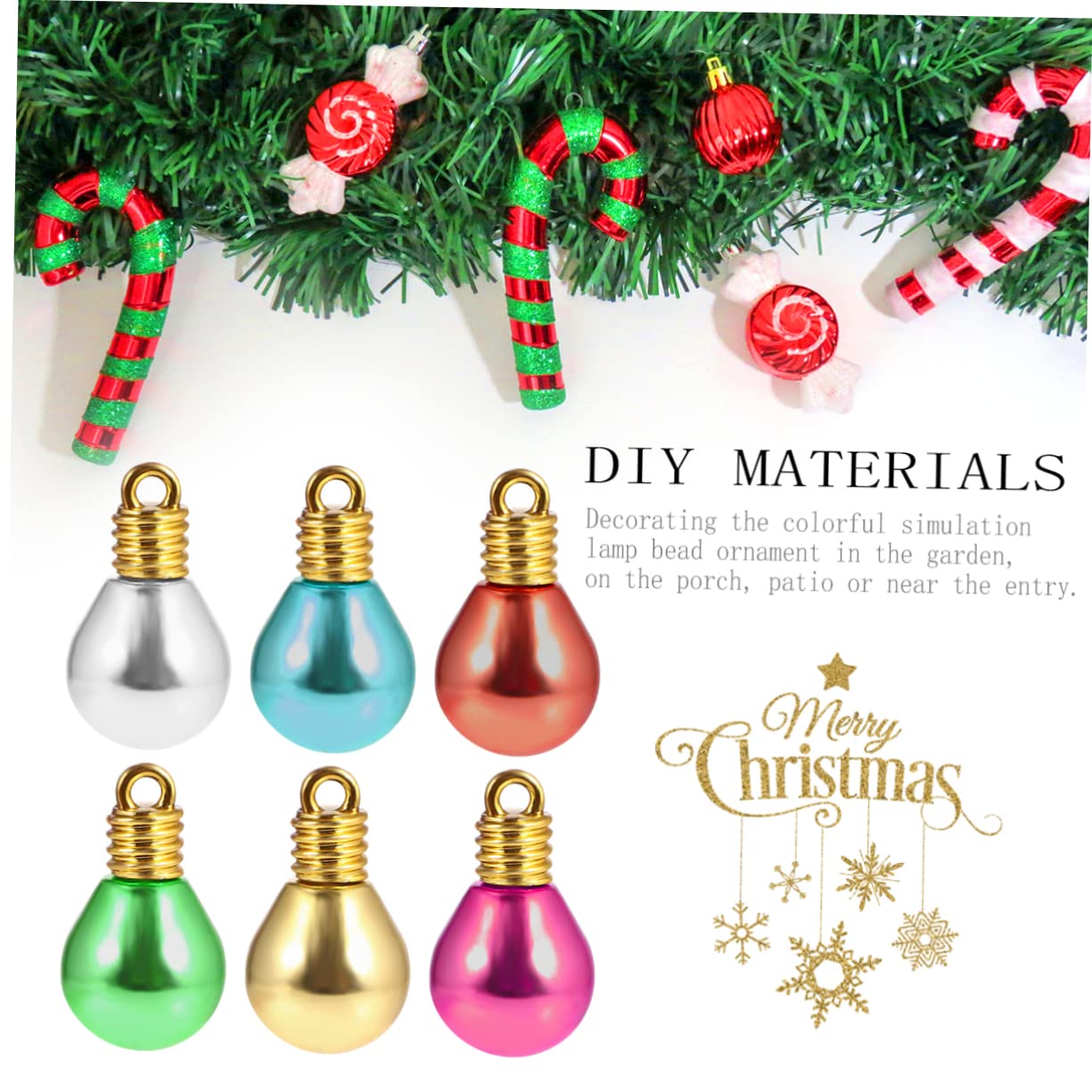 100 Piezas Decoración Bombillas Redondas Cuentas De Plástico Materiales De Bricolaje Accesorios De Joyería Joyería Diy Duraderas Decoración Hogar