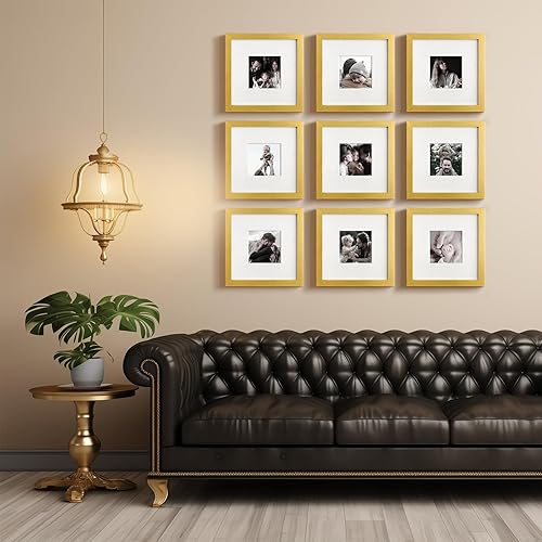 Vista 116 de Yaetm Portarretratos de 12 x 12 pulgadas con paspartú para fotos de 8 x 8 pulgadas, juego de 9 marcos cuadrados de 12 x 12 pulgadas, marco blanco