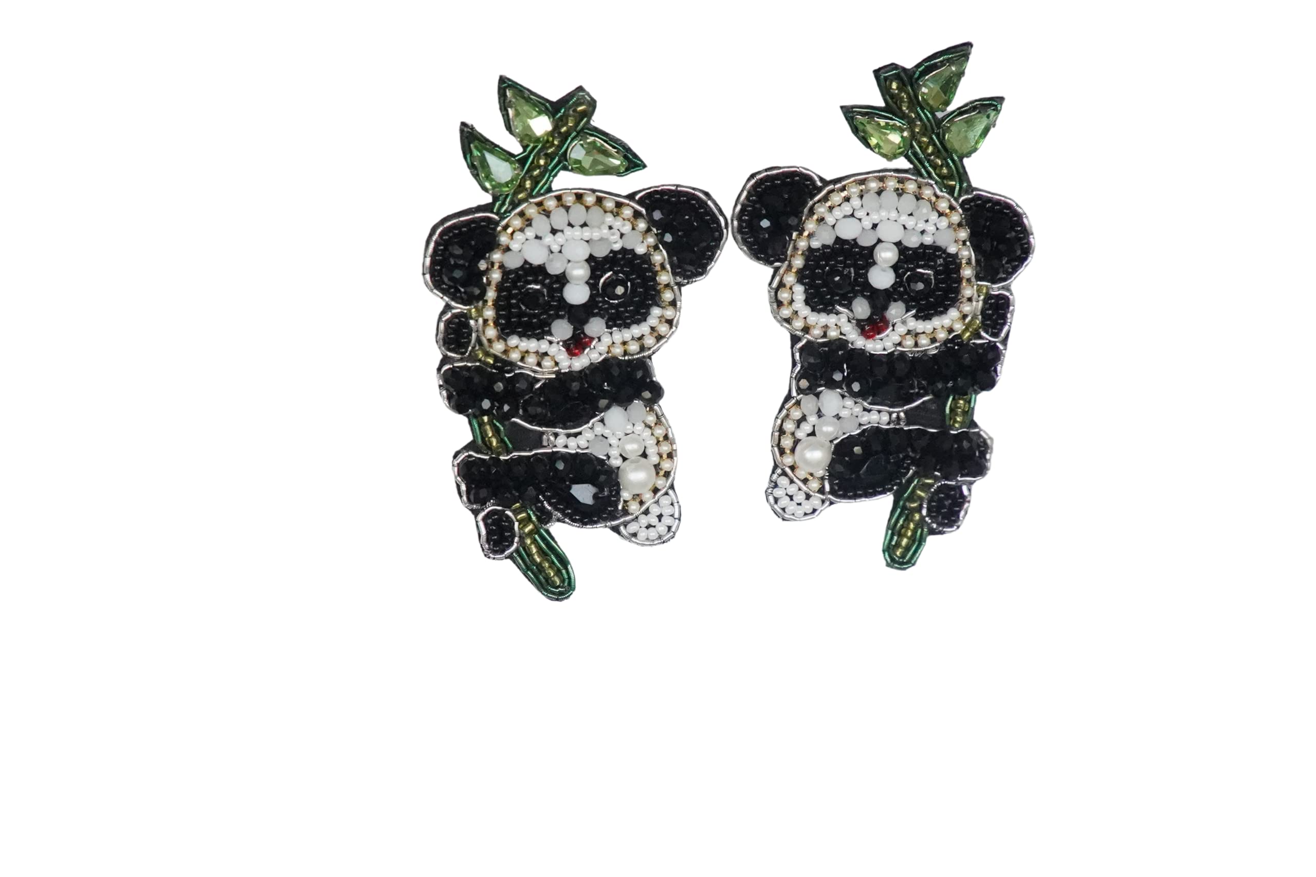 Quirkify Embellished Handcrafted Cute Panda Beaded Earring For Women | Panda Shaped Earrings For Girls (Black-White) (B0B1DJ6NVL) Amazon Price History, Amazon Price Tracker