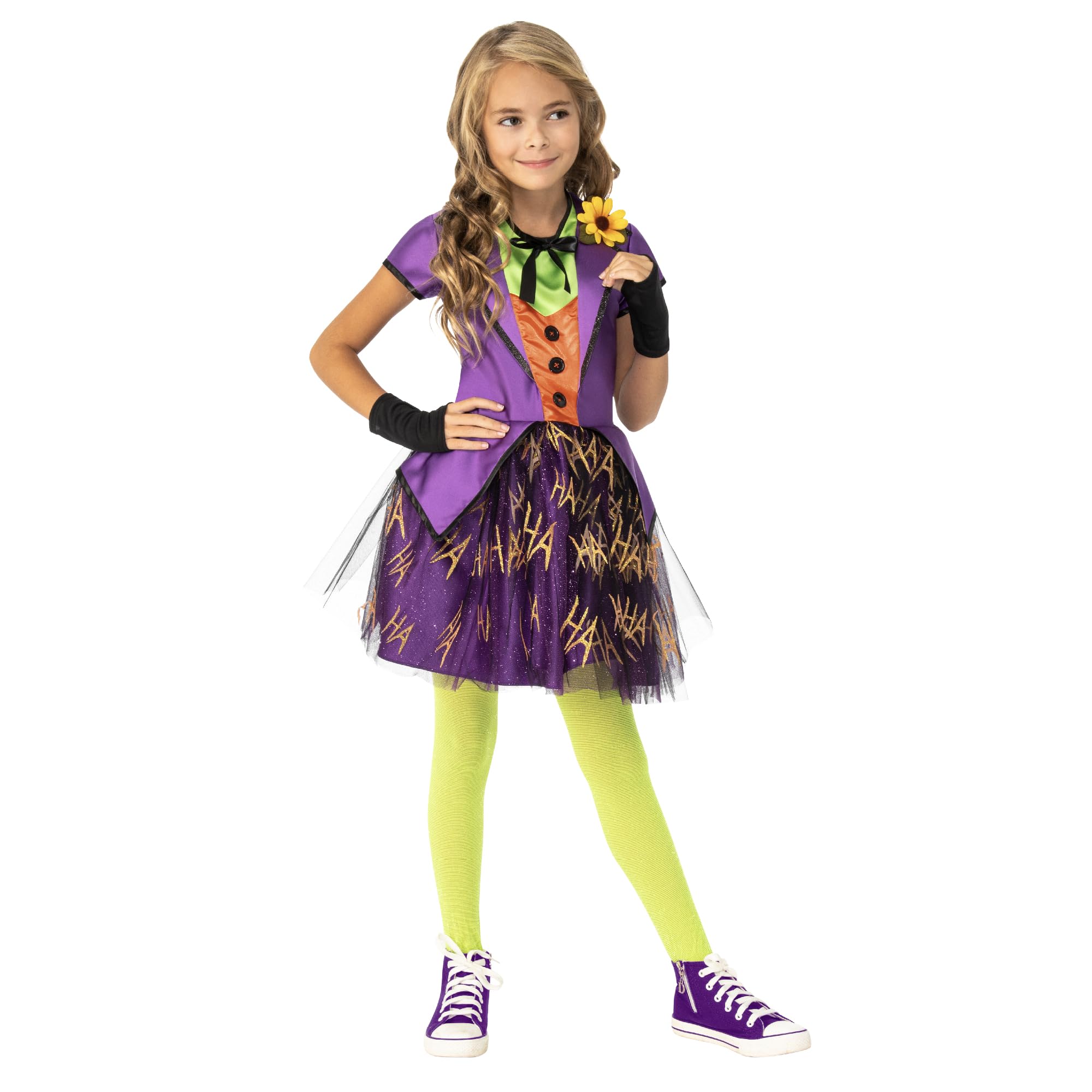 Rubies Official Girl's DC Super Villains Joker Costume Tutu Dress, Medium Halloween