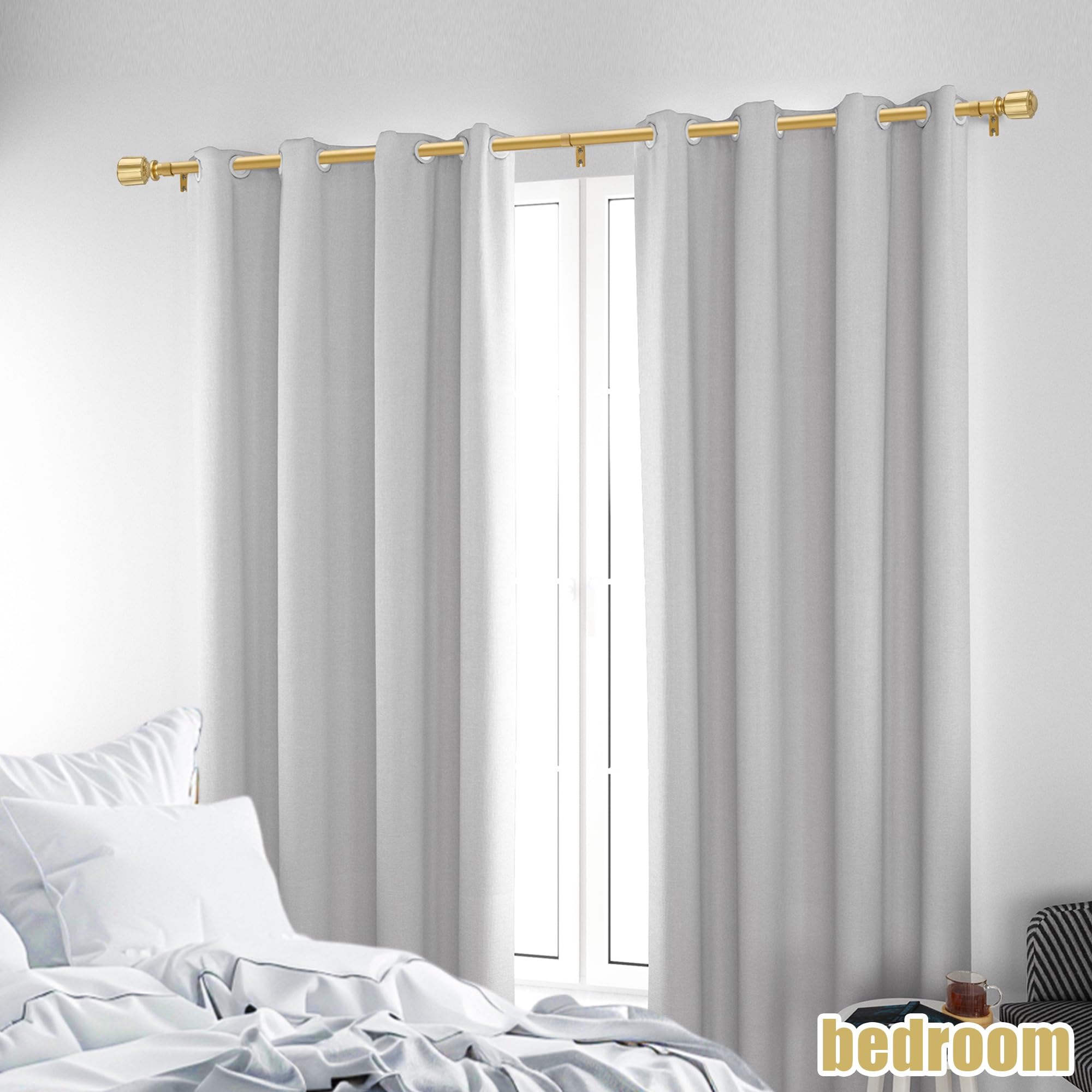 Curtain Rods 66-120 Inch - Stainless Steel -3 Curtain Rods 66-120 Inch - Stainless Steel -3
