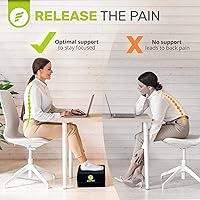 Vista 7 de ErgoFoam Reposapiés ajustable con parte superior plana, espuma resistente a la compresión de alta densidad, antideslizante, negro, moderno, oficina