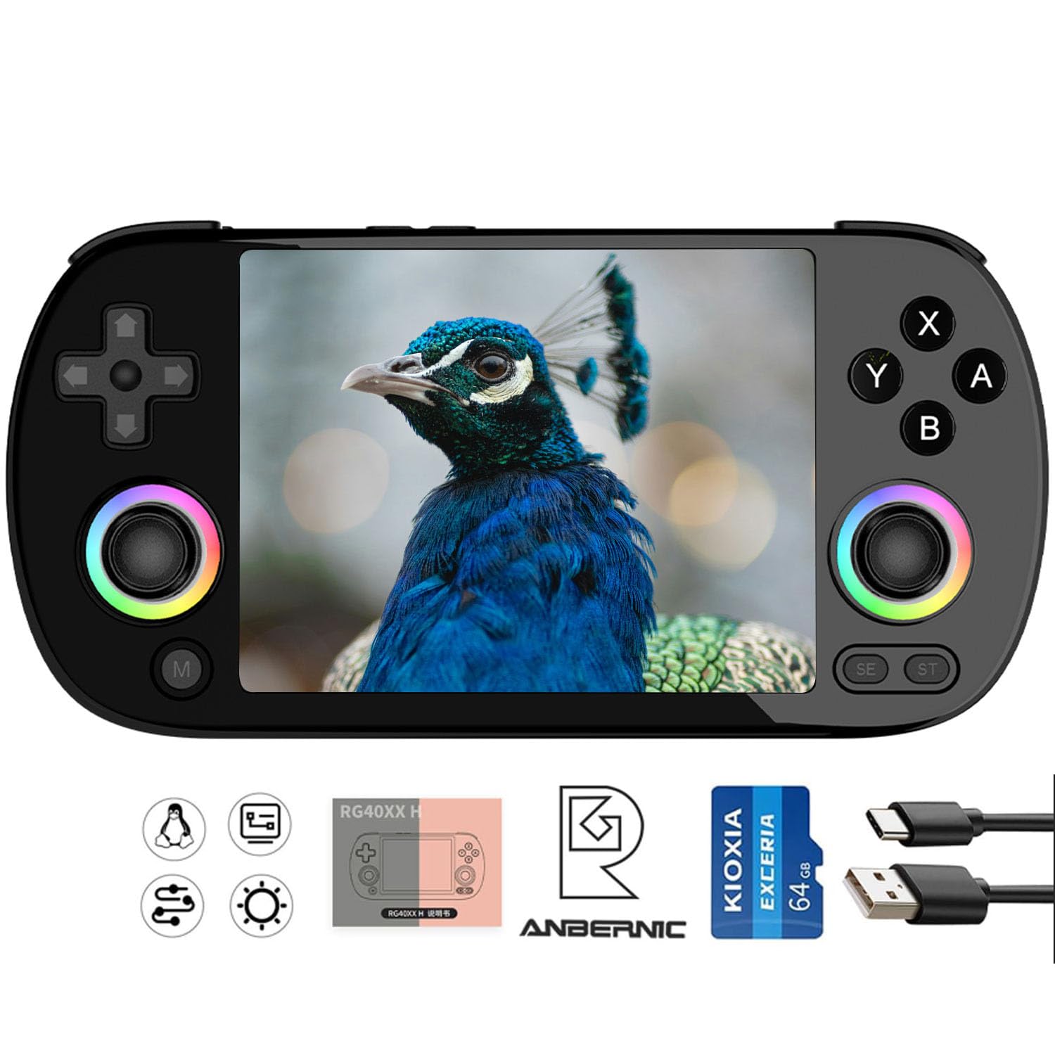 ANBERNIC RG40XXH ポータブルゲーム機 5G WiFi 4.2 Bluetooth クラシックゲーム Linux 64ビットシステム 4.0インチIPSディスプレイVIDEO_GAME_HARDWARE