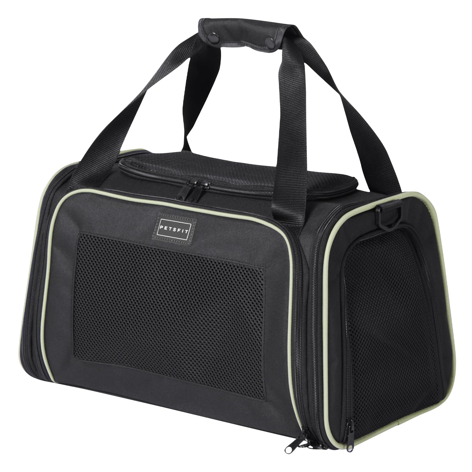Petsfit Transportin para Gatos Plegable Transportin Gato Mochila Pequeño Transportin Bolso Perro Transpirable con Tirantes Ajustables y Acolchado Suave Coche y Tren