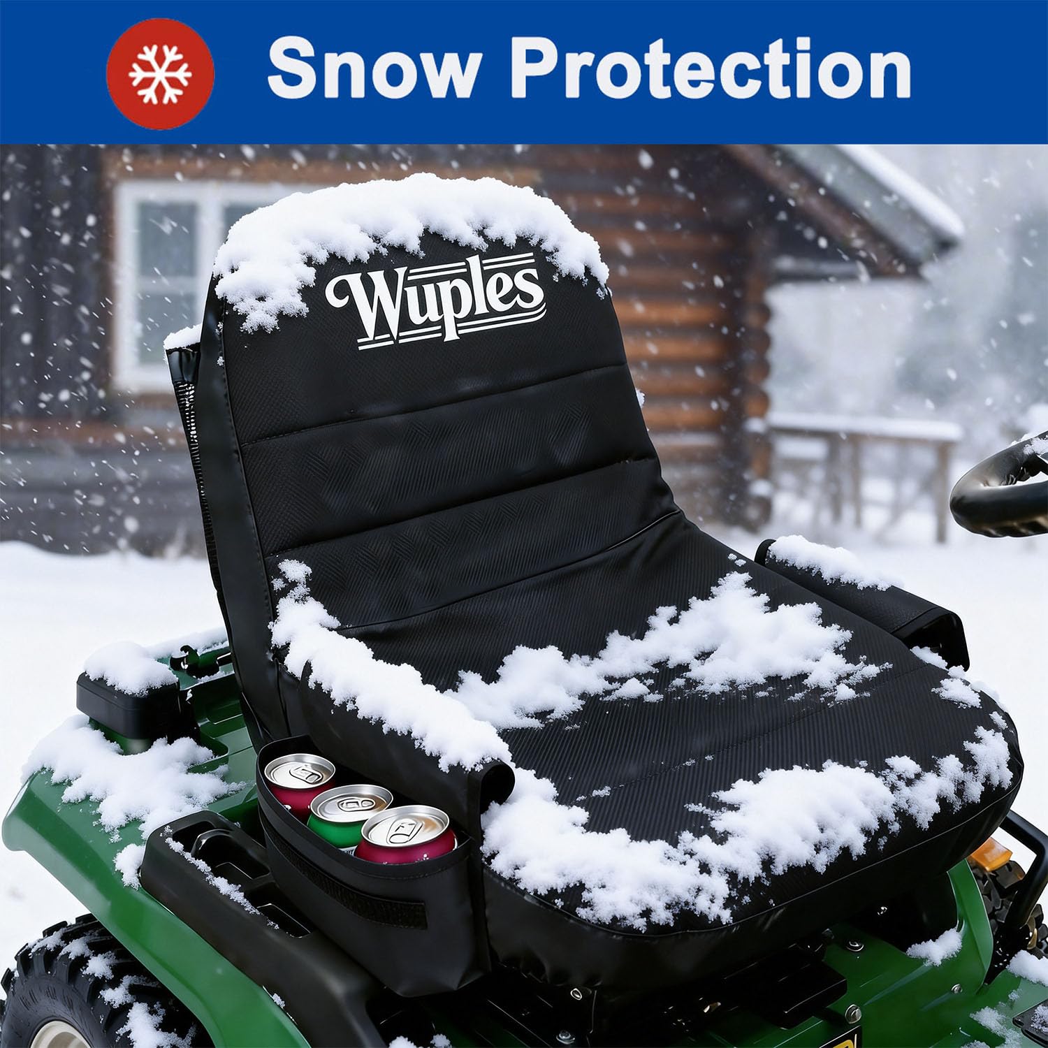 Funda de Asiento de Tractor de césped Compatible con John Deere, Cub Cadet, Kubota, Craftsman, Impermeable, 600D, Universal, Funda de Asiento Acolchada con Bolsillos para Bebidas, se Adapta a