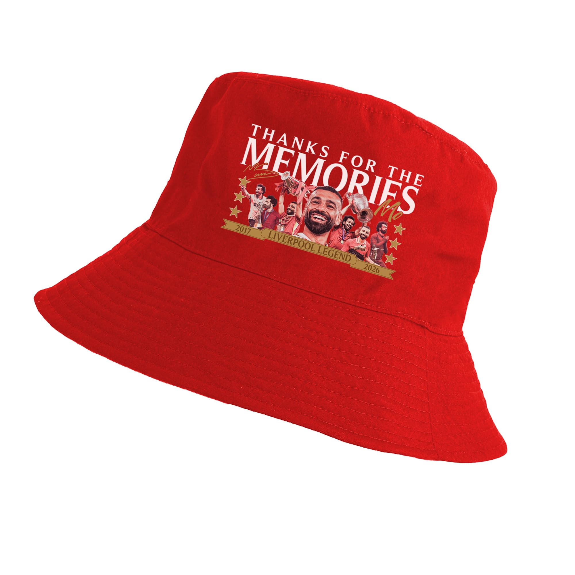 Partisan Liverpool Salah Thanks for the Memories Bucket Hat - Red or Black - Adult One-Size fits All (Red)