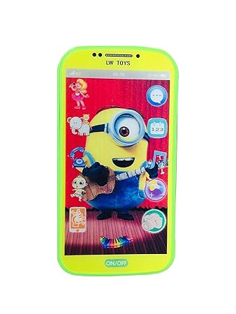 Maykil My Talking First Learning Kids Mobile Smartphone with Touch Screen and Multiple Sound Effects, Along with Neck Holder for Boys & Girls (Minion)