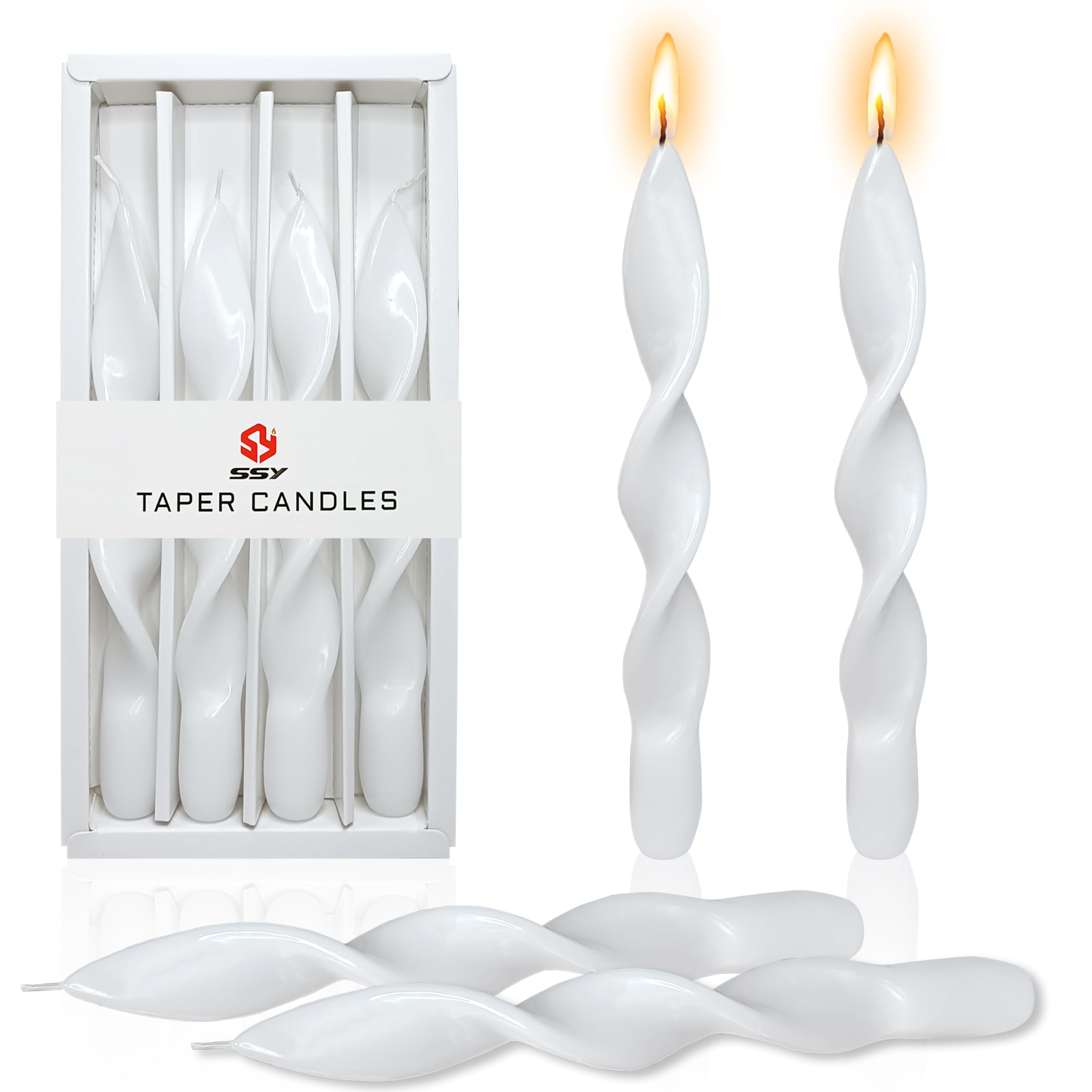 Spiral Taper Candles Twisted Candle White Handmade Candle Dinner Candle Stick for Home Decoration Holiday Wedding Party
