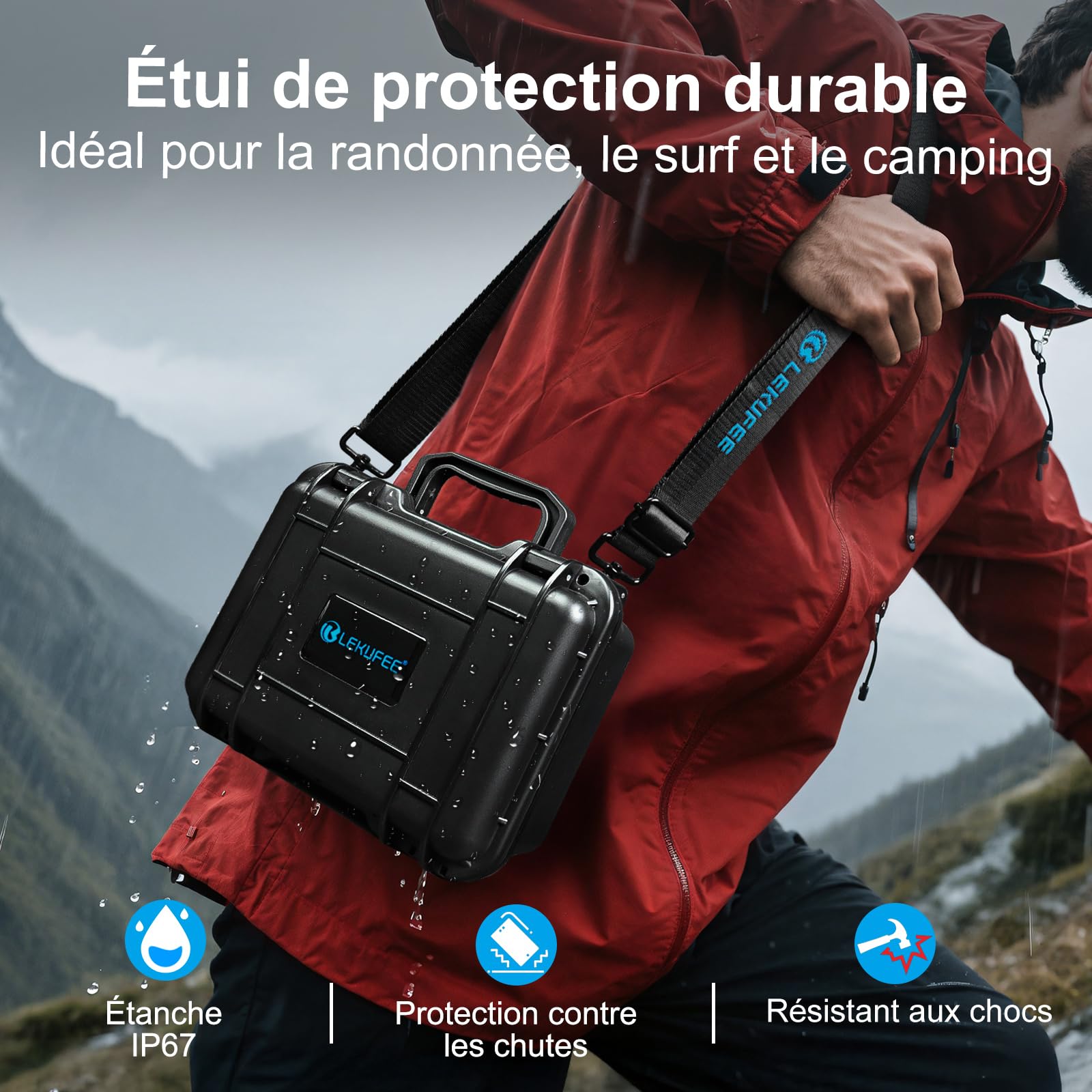 Étui de Transport Rigide Étanche LEKUFEE pour Insta360 X5, X4 Air, X4/X3 Caméra d'Action et Accessoires